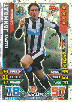 Daryl Janmaat Newcastle United 2015/16 Topps Match Attax Star Player #183
